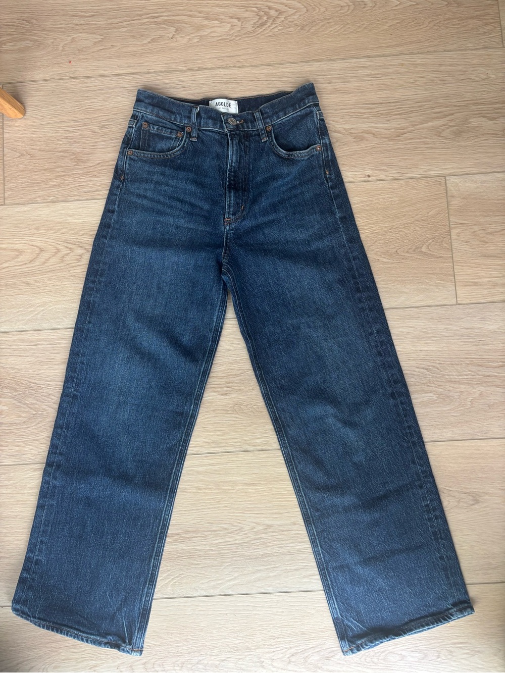 Agolde Dark Blue Wide Leg Jeans